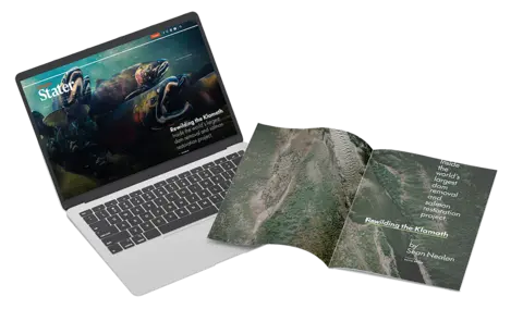 Magazine and laptop